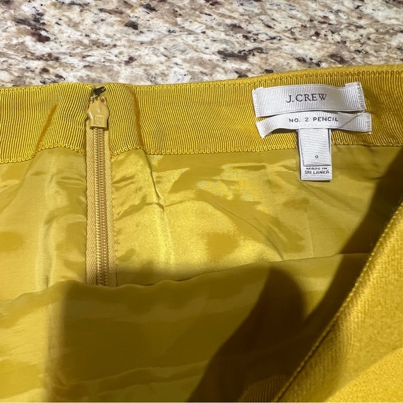 J Crew Lime Green/Yellow Wool No 2 Pencil Skirt 0 - Picture 6 of 10